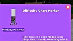 Where to find difficulty chart marker in roblox