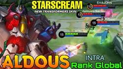 Aldous Starscream New TRANSFORMERS Skin Gameplay! - Top Global Aldous By INTRA - Mobile Legends

