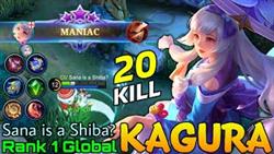 MANIAC + 20 Kills Kagura Monster Midlaner! - Top 1 Global Kagura by Sana is Shiba? - Mobile Legends