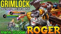 Roger Grimlock New TRANSFORMERS Skin Gameplay! - Top Global Roger by ?Viszz - Mobile Legends
