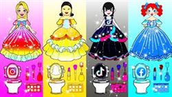 Squid Game! Lets Toilet Makeover - Social Network Makeup And Dress Up | Paper Dolls Story Animation
