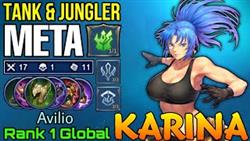 Tank  Jungler META Karina Deadly HyperCarry - Top 1 Global Karina By Avilio - Mobile Legends
