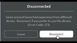 What does error 273 mean in roblox