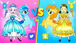 Who Is The Most Beautiful Girl? - Blue Elsa Or Yellow Squid Game | Paper Doll Story Animation
