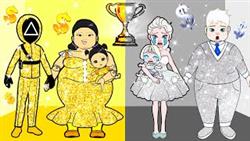 WOW! Fat VS Thin Family Contest! - Gold Squid Game OR Silver Elsa | Paper Dolls Story Animation